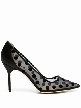 90mm polka-dot mesh pumps Dresses And High Heels