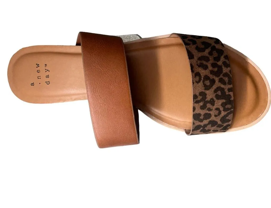 A New Day Coco Brown/Leopard Sandale Womens / Crossdresser / Sissy Swedish Shepherd Slippers