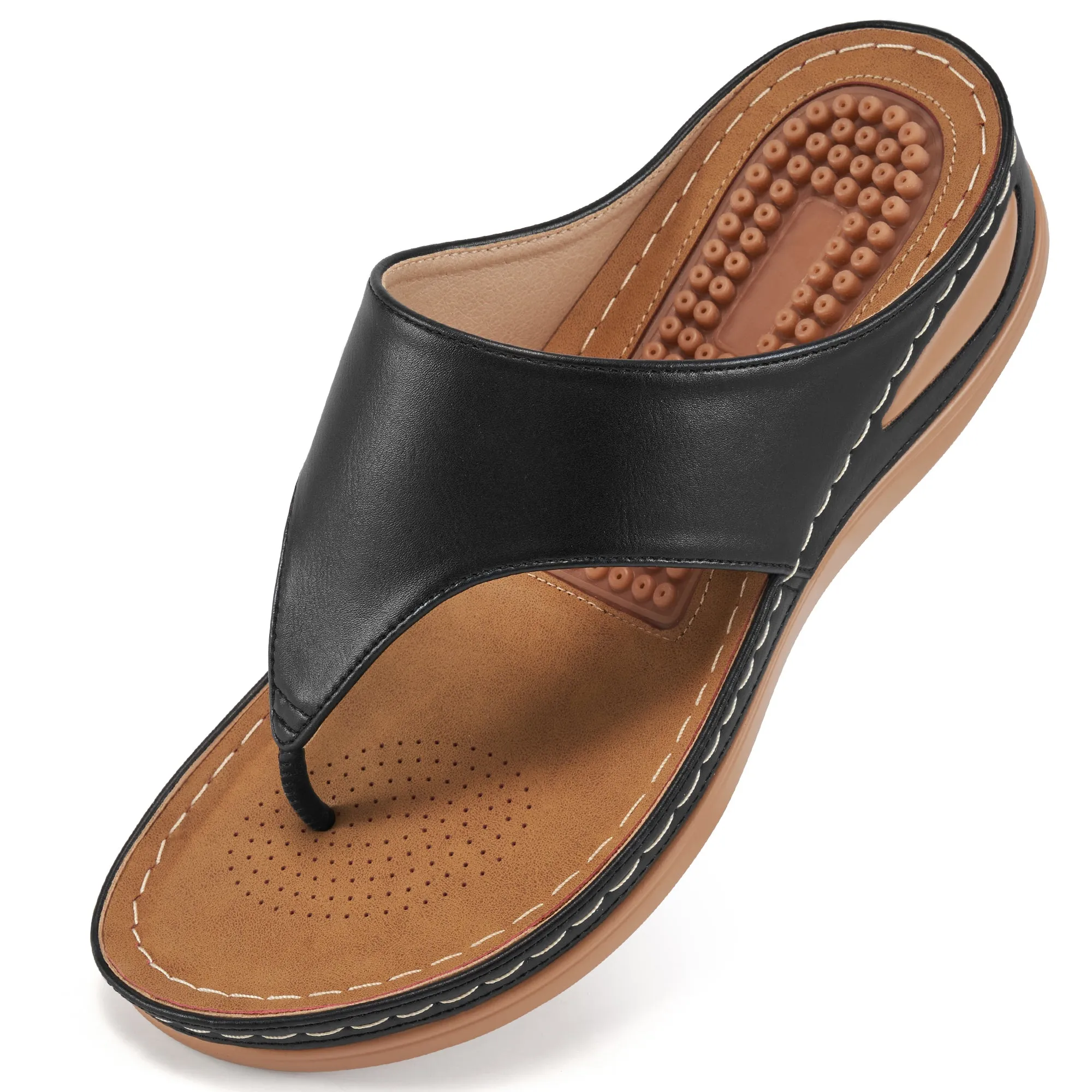 Ablanczoom Womens Flip Flops Summer Sandals Comfortable Non-Slip Beach Shoes Cloudstepper Sandals