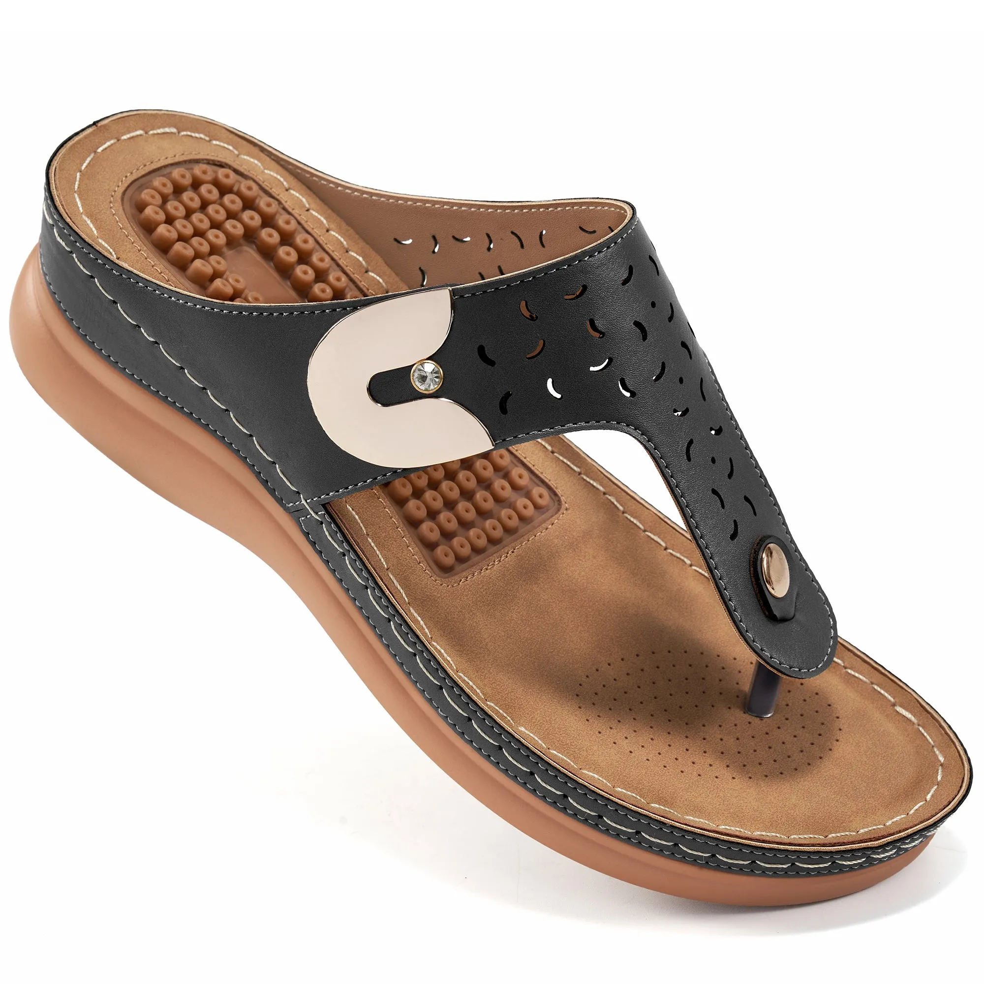 Ablanczoom Womens Sandals Flip Flops Fashion Wedge Summer Massage Sandals All Inclusive Sandals Resorts