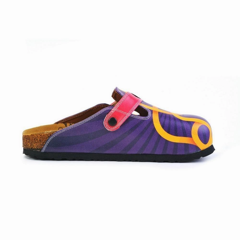 Green, Purple and Red Colored Patterned and Yellow Clown Patterned Clogs - WCAL365 Mesh High Heels