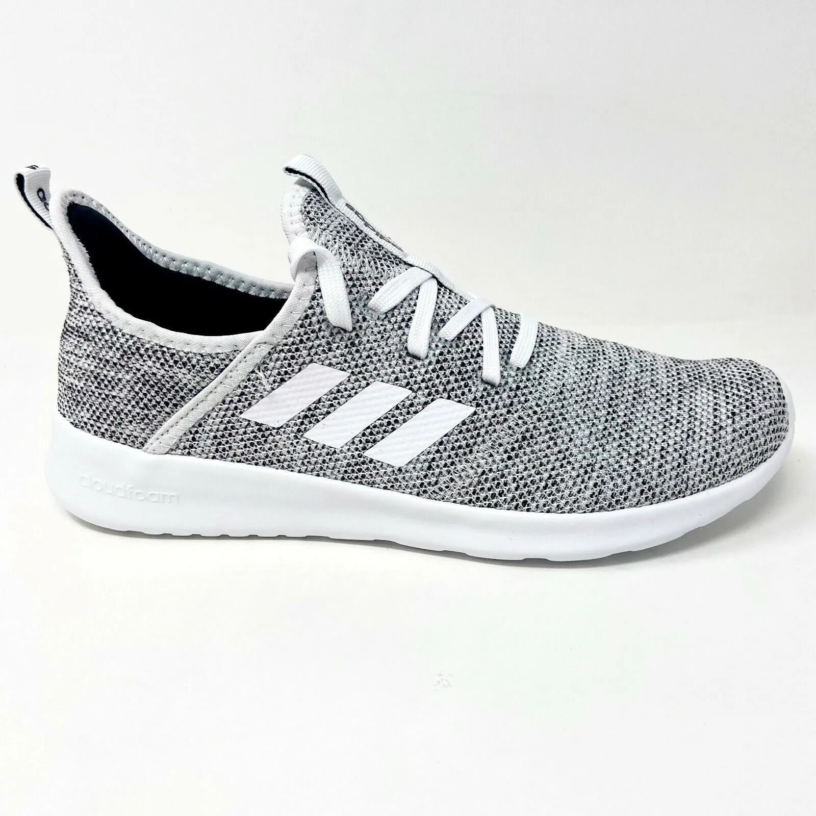 Adidas Cloudfoam Pure White Black Womens Size 8.5 Running Shoes DB0695 4d Running Shoes