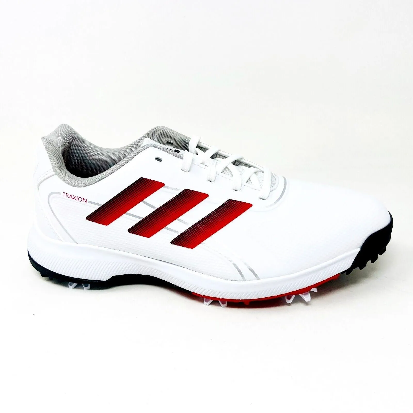 Spd Waterproof Shoes Adidas Traxion Lite Max White Black Red Mens Wide Waterproof Golf Shoes GV9674