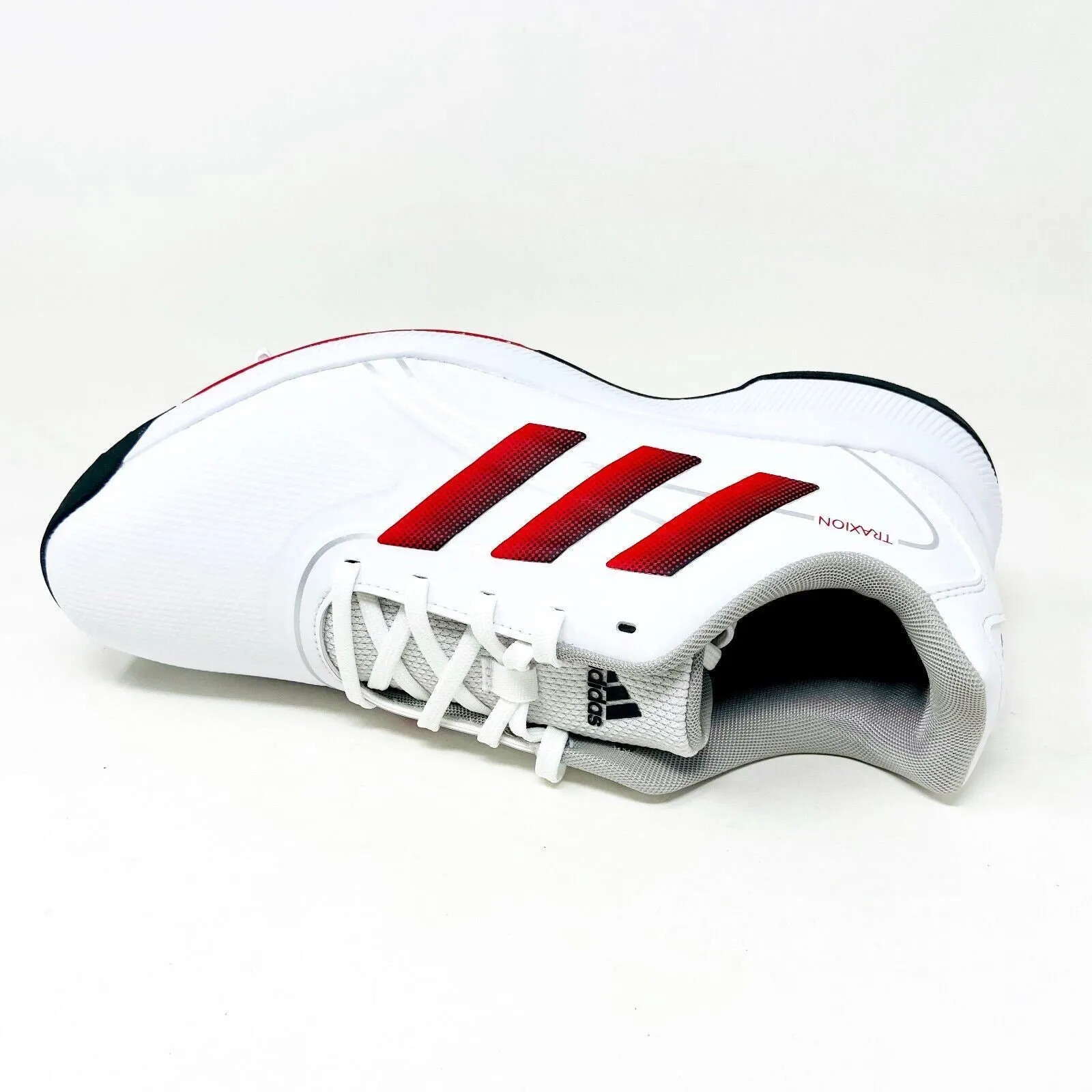 Adidas Traxion Lite Max White Black Red Mens Wide Waterproof Golf Shoes GV9674 Waterproof Fall Shoes