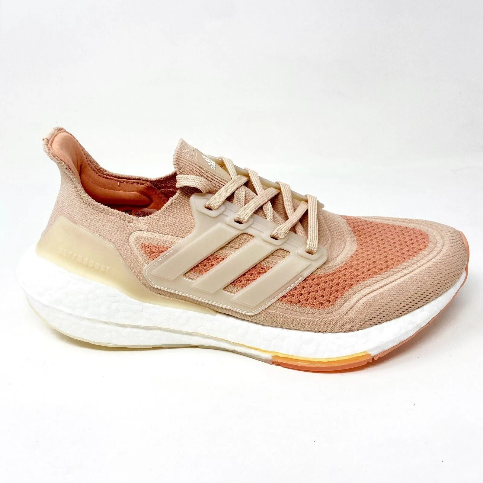 Heel Lock Lacing Running Shoes Adidas UltraBoost 21 Halo Blush Pink Womens Running Shoes Sneakers S23838