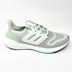 Supportive Running Shoes Adidas UltraBoost 22 Grey Green Off White Womens Running Shoes GY7285