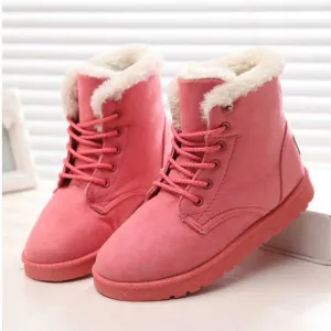Black Moto Boots Women Boots Winter Warm Snow Boots Women Faux Suede Ankle Boots For Female Winter Shoes Botas Mujer Plush Shoes Woman WSH3132