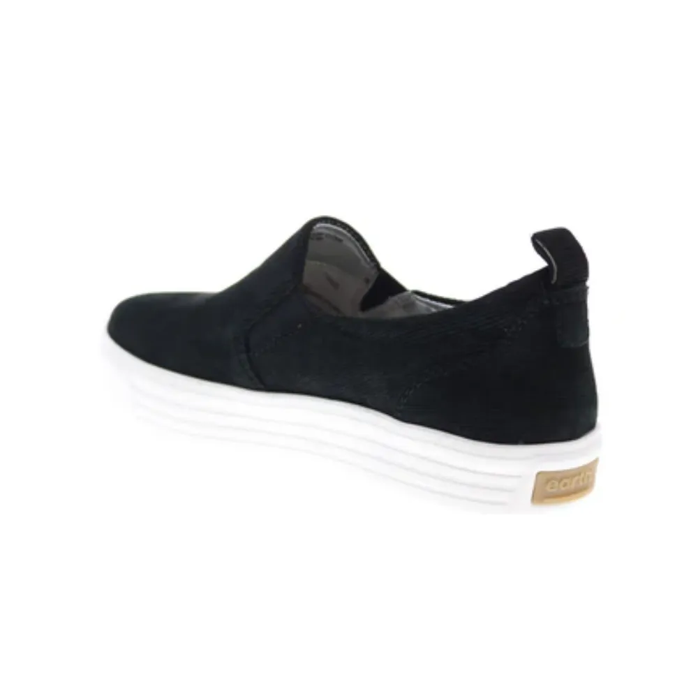 Retro Basketball Sneakers Earth Womens Rosewood Clove Leather Slip-on Shoes  Black