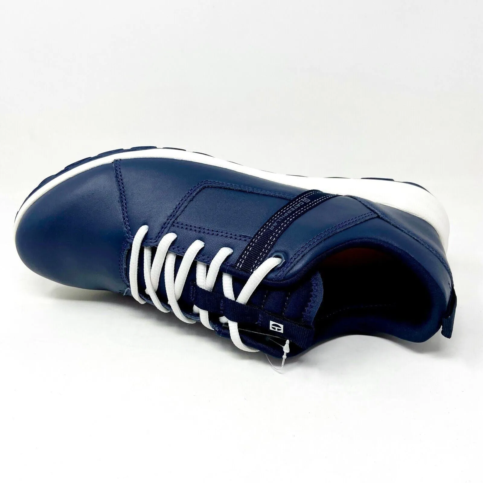 Caterpillar CAT Quest Mod Dark Blue Mens Casual Shoes Sneakers P724077 8053 Leather Platform Casual Shoes Dupe