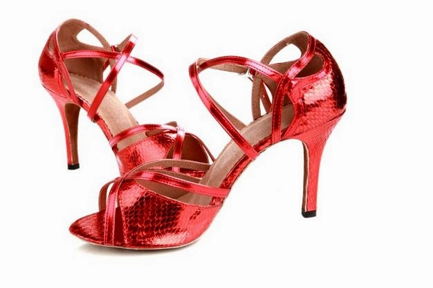 High-end Dance shoes Ballroom latin dance shoes PU Snakeskin grain Soles Soft bottom Sports Women Shoe Salsa Dancing Heel 8cm