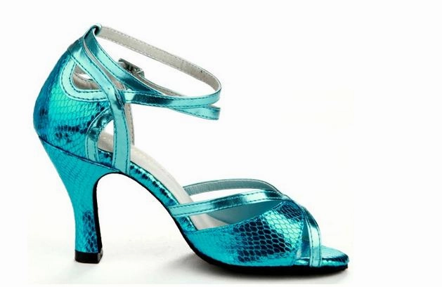 High-end Dance shoes Ballroom latin dance shoes PU Snakeskin grain Soles Soft bottom Sports Women Shoe Salsa Dancing Heel 8cm