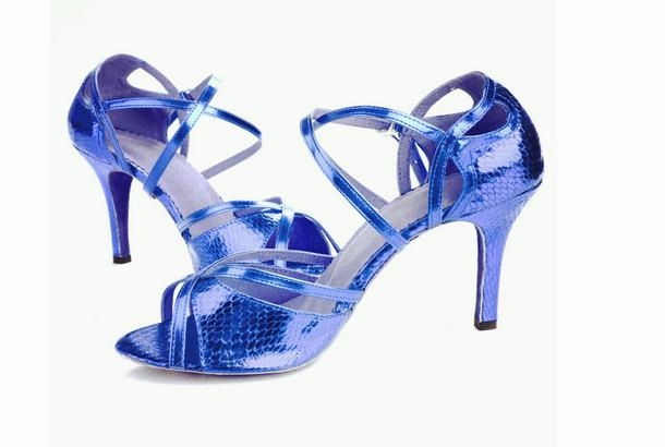 High-end Dance shoes Ballroom latin dance shoes PU Snakeskin grain Soles Soft bottom Sports Women Shoe Salsa Dancing Heel 8cm