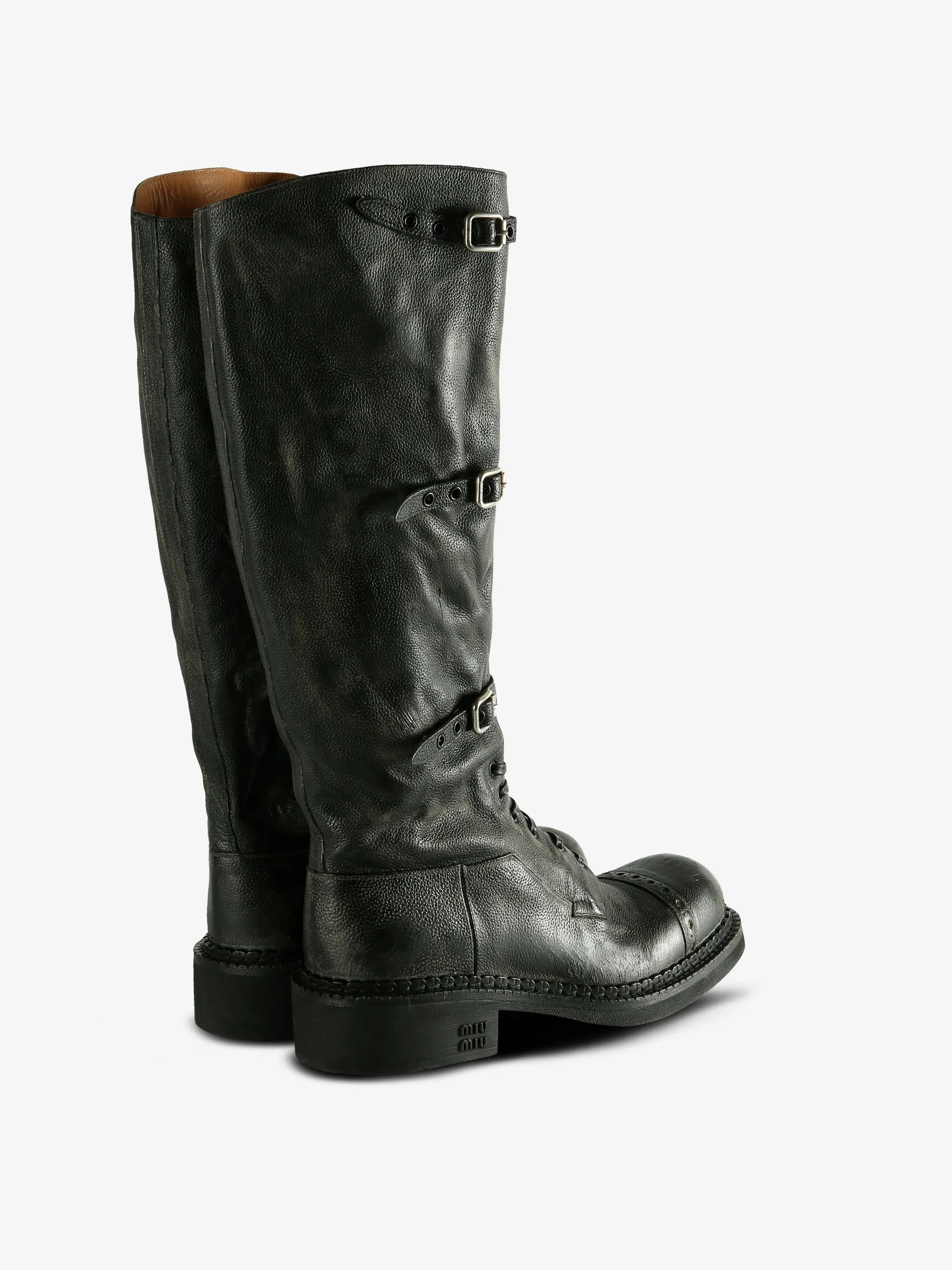 MIU MIU - Women Strapped Calf Boot Ugly Boots