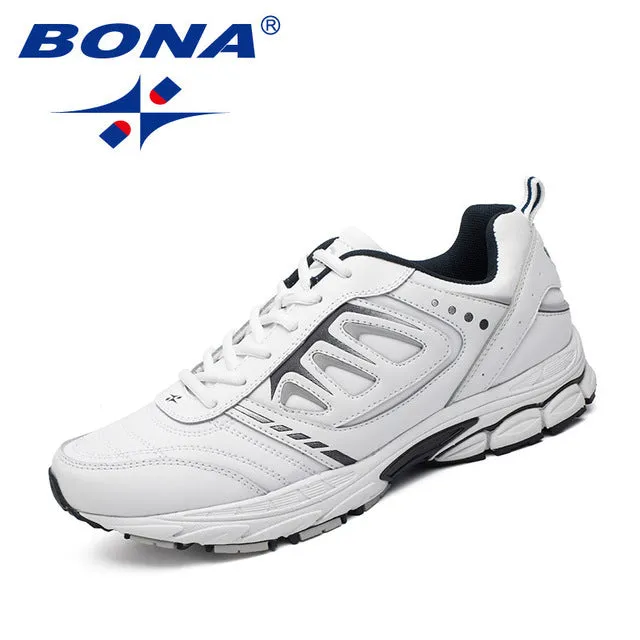BONA New Style Men Running Shoes Ourdoor Jogging Trekking Sneakers Lace Up Athletic Shoes Comfortable Light Soft Free Shipping Light Weight Running Shoes