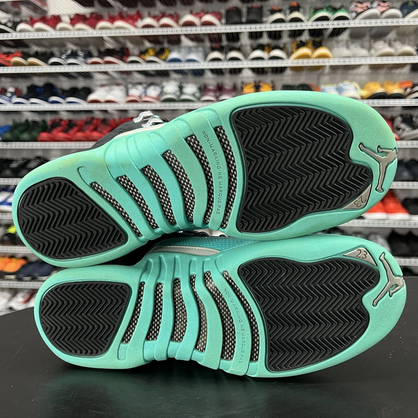 Nike Vapor Pro Tennis Shoe Nike Air Jordan 12 Shoes Retro Hyper Jade Black Sneakers 510815-017 Boys Size 7.5Y