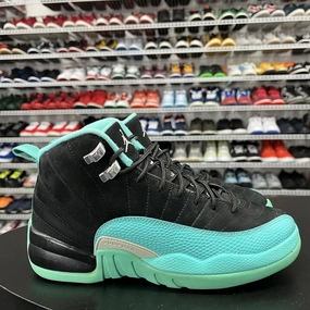 First Nike Running Shoe Nike Air Jordan 12 Shoes Retro Hyper Jade Black Sneakers 510815-017 Boys Size 7.5Y