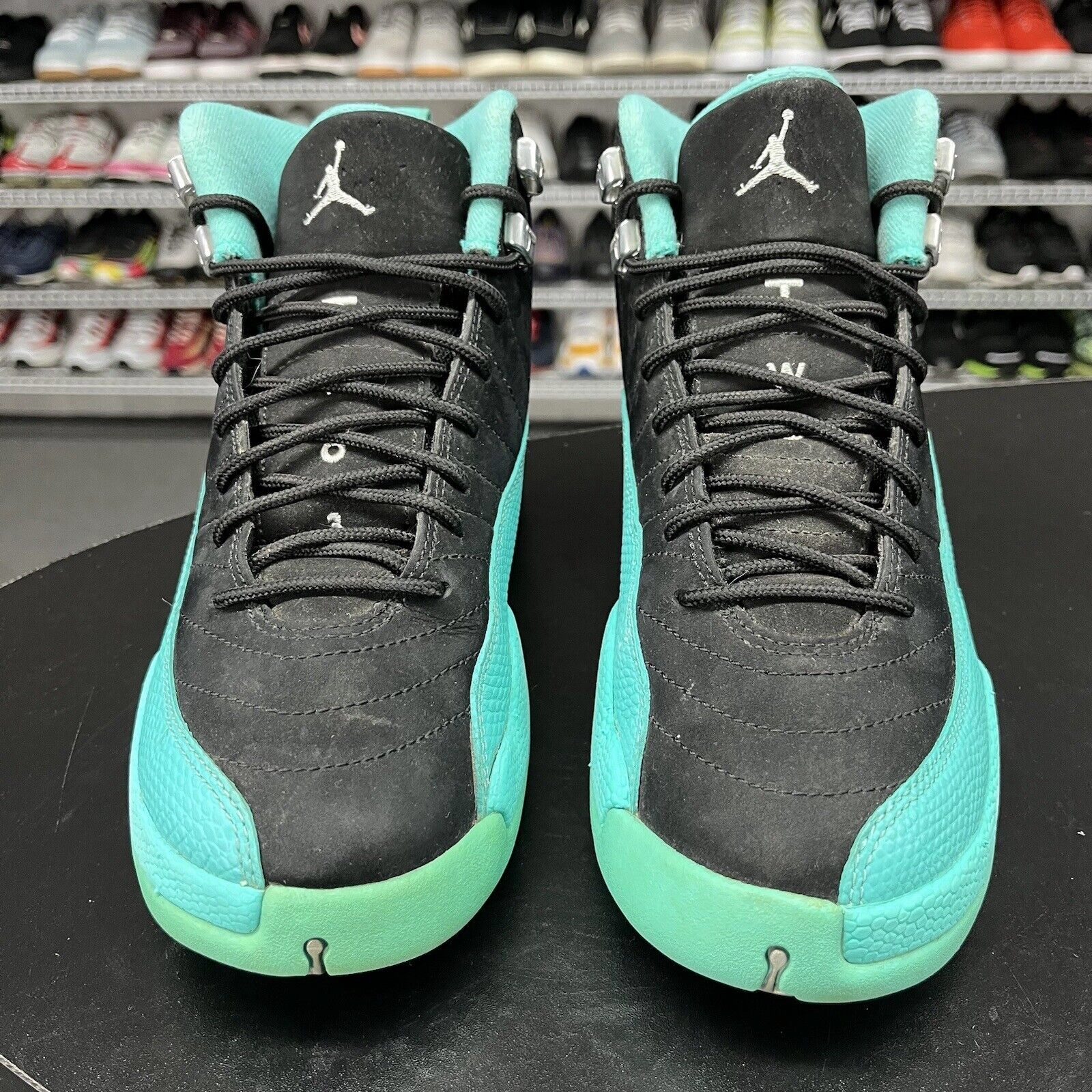 Nike Shoes Under $50 Nike Air Jordan 12 Shoes Retro Hyper Jade Black Sneakers 510815-017 Boys Size 7.5Y