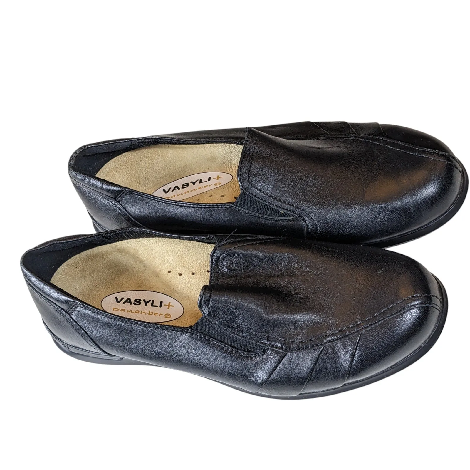 Aravon Shoes Womens Size 10 2E Black Leather Slip On Loafers Comfort WEF13BK Jessie Loafers