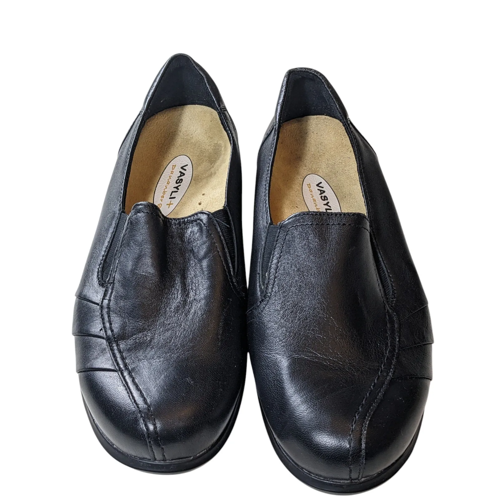 Aravon Shoes Womens Size 10 2E Black Leather Slip On Loafers Comfort WEF13BK Vegabond Loafers