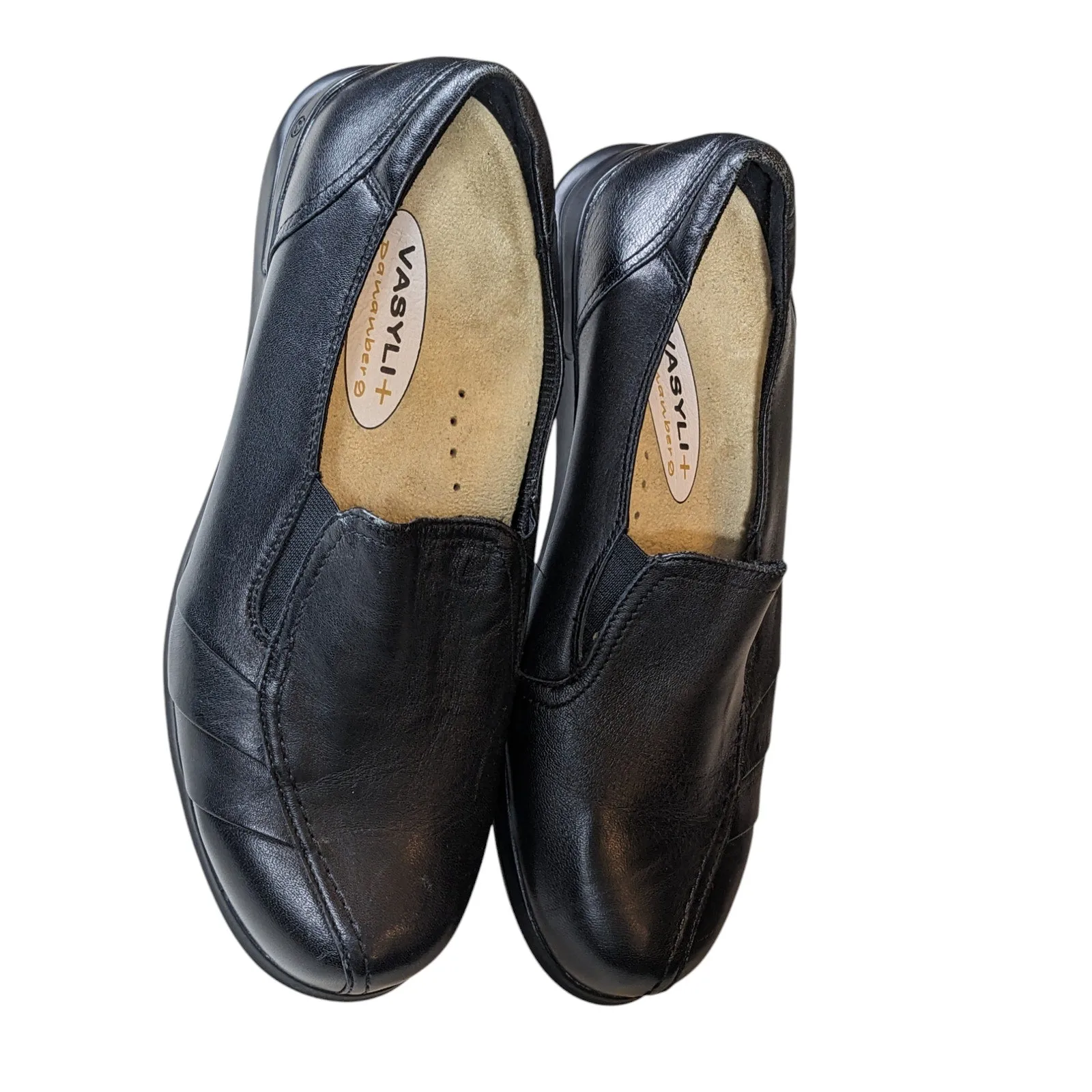 Aravon Shoes Womens Size 10 2E Black Leather Slip On Loafers Comfort WEF13BK Loafers Route 40