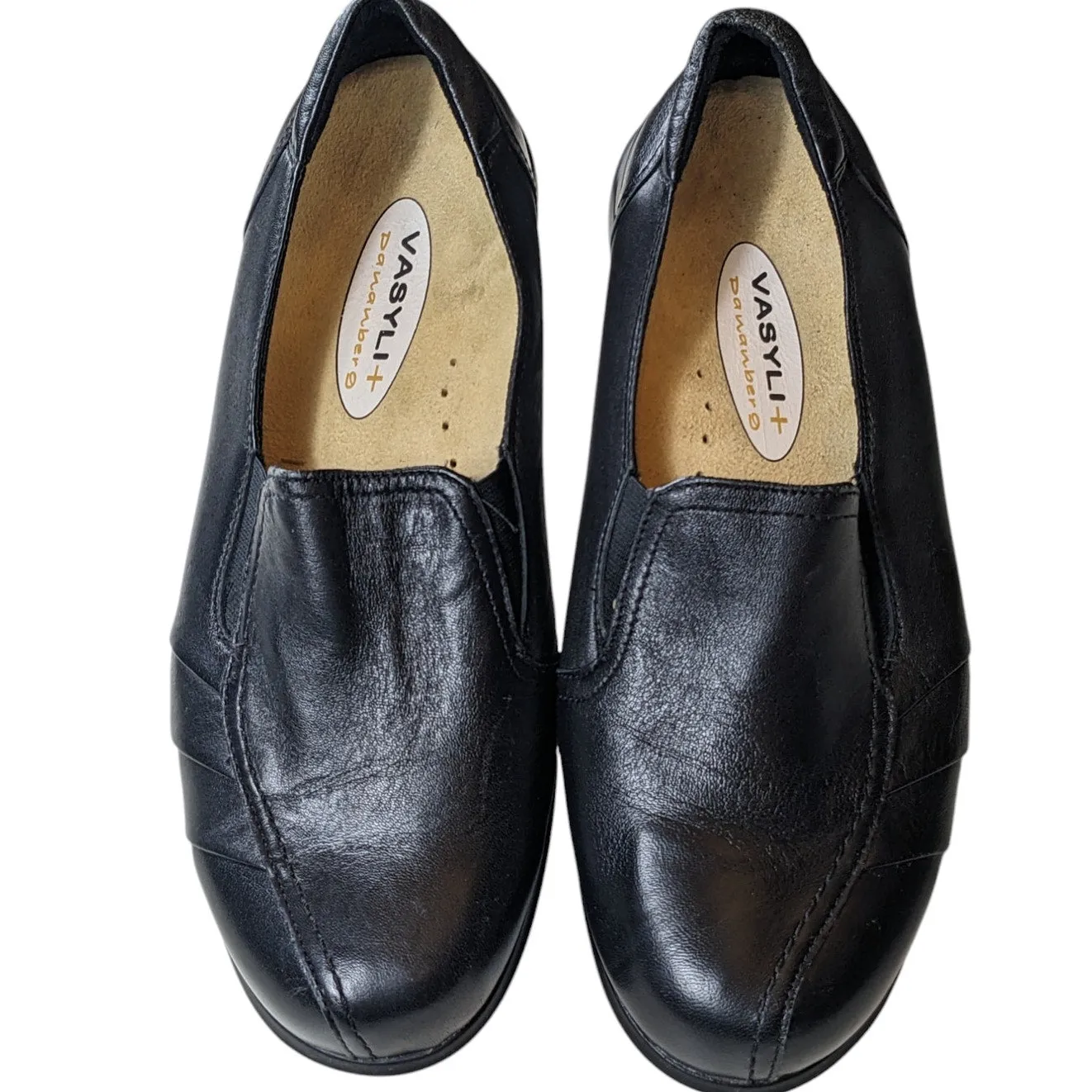 Aravon Shoes Womens Size 10 2E Black Leather Slip On Loafers Comfort WEF13BK Birdie Loafers