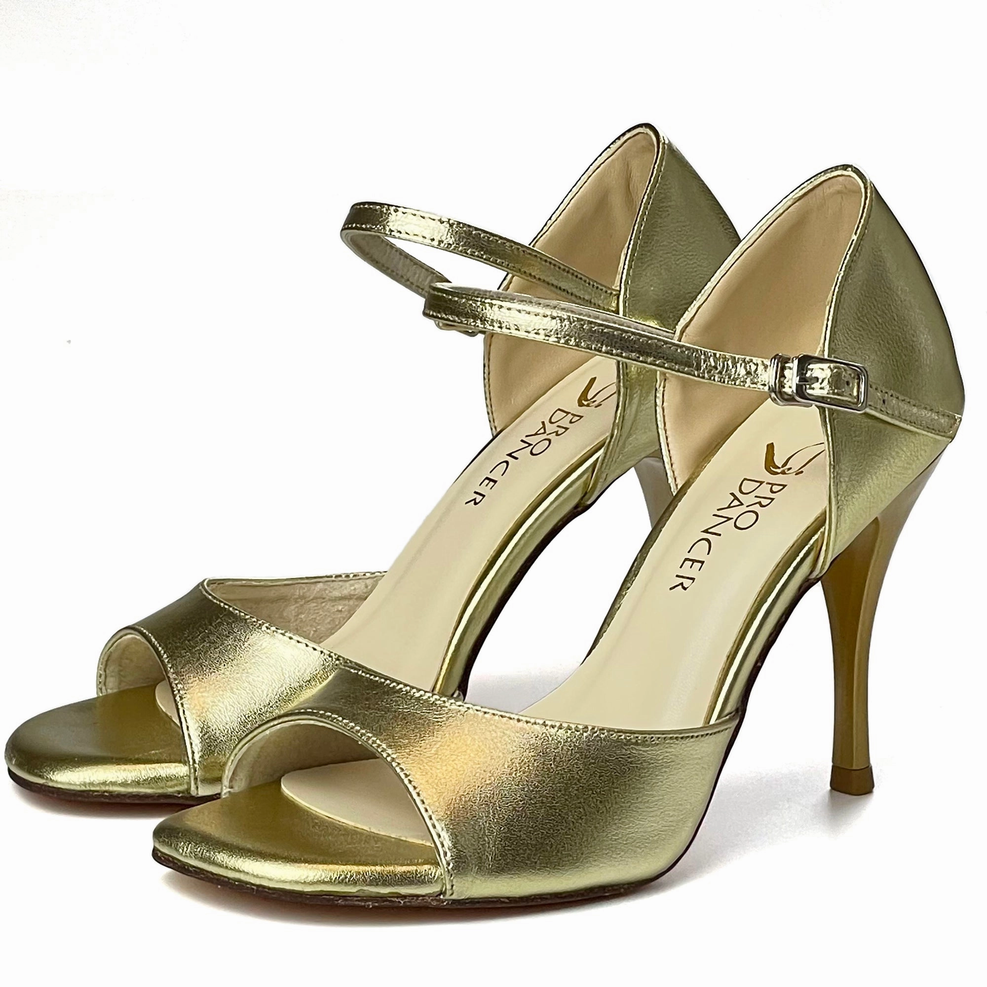 Argentine Tango Shoes Women High Heel Dance Sandals Leather Sole Gold Asa Akira In Heels