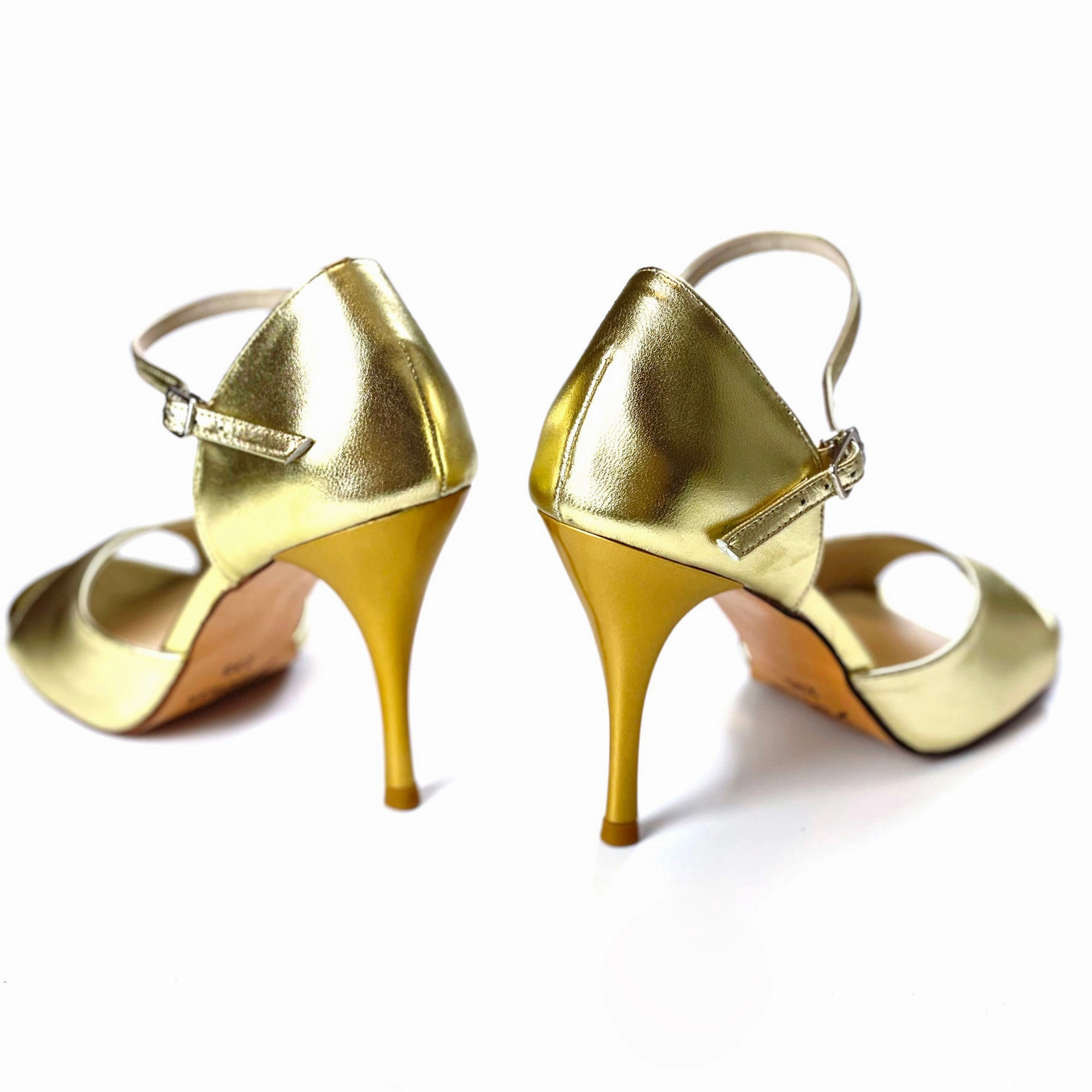 High Heels Height Argentine Tango Shoes Women High Heel Dance Sandals Leather Sole Gold