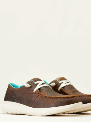 Ariat Hilo Loafers- Brown Blanket Emboss Italian Leather Loafers