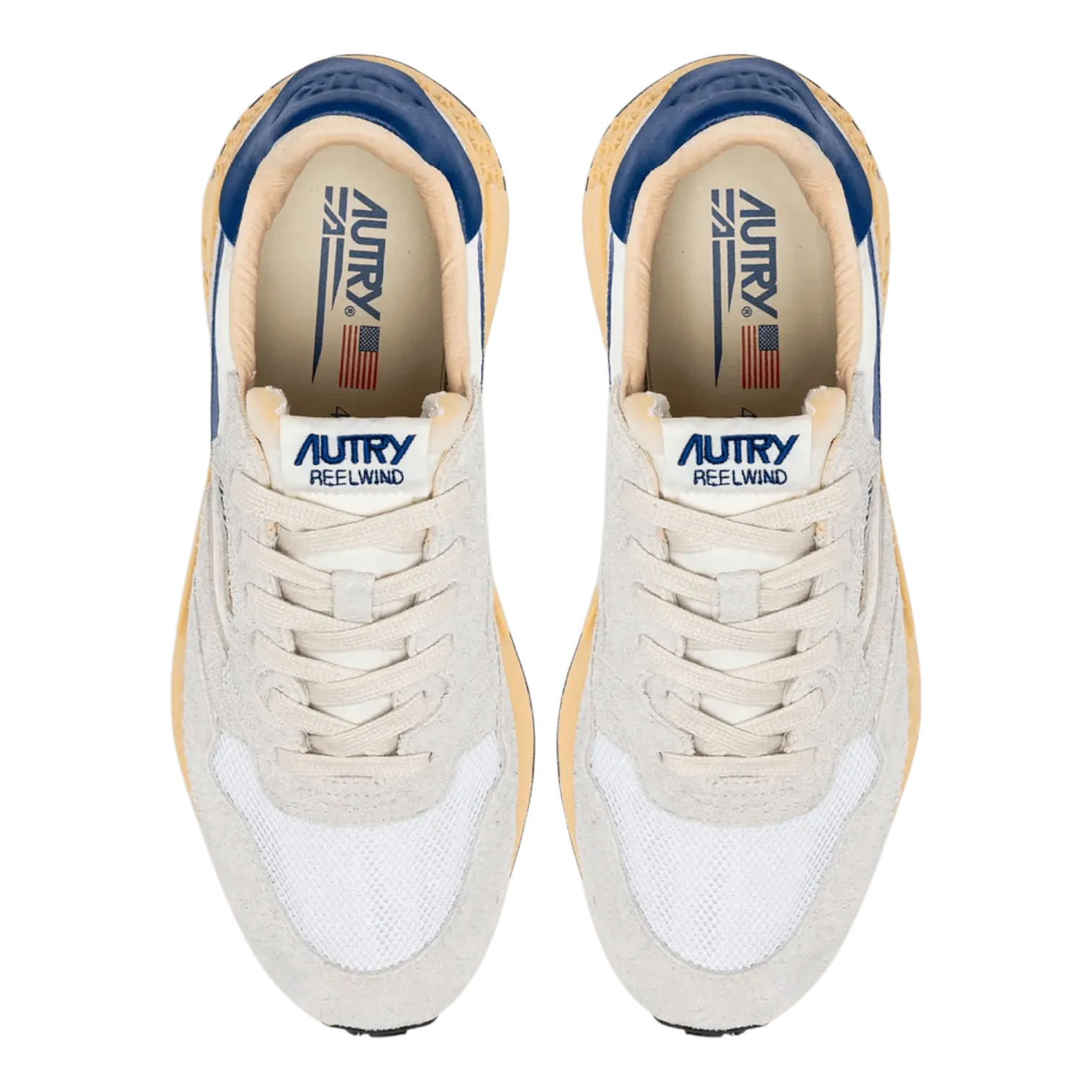 Autry Running Reelwind Low Man Suede White/Royal Blue WWLM-UT01 Indoor Court Sneakers