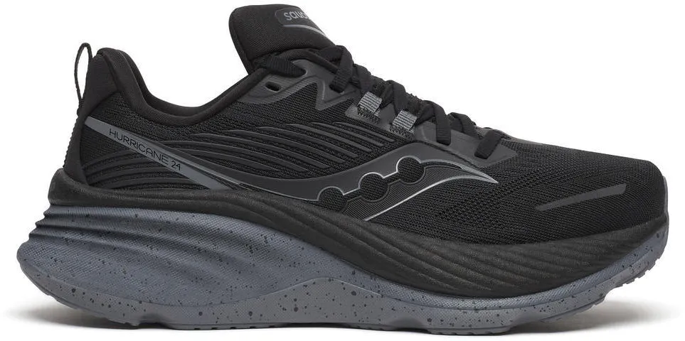 Carbon Fibre Running Shoes Saucony Hurricane 24 Womens Running Shoes - Black