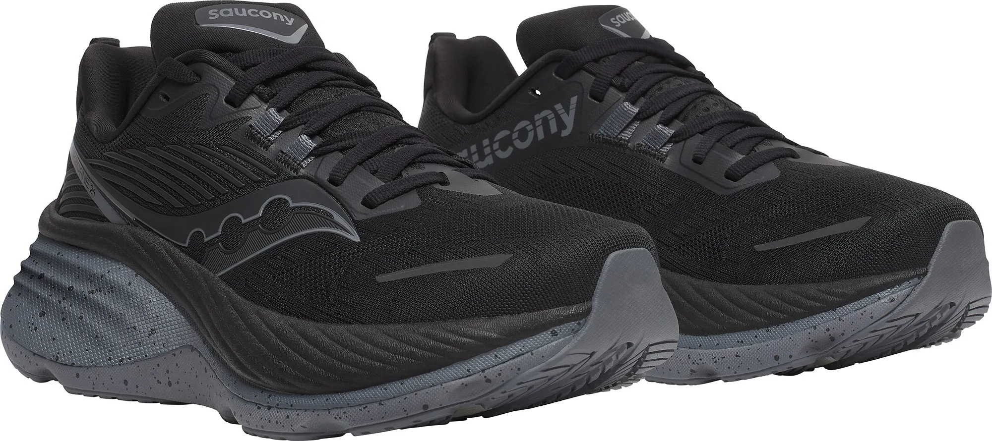Saucony Hurricane 24 Womens Running Shoes - Black Cross Country Running Flats Racing Shoes