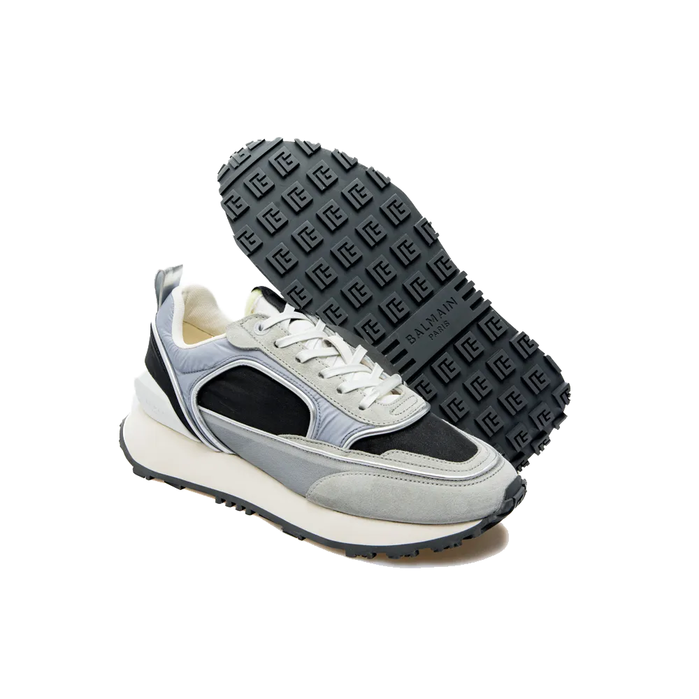 Running Shoe Ornament Balmain Racer Nylon/ Metallic Mesh White/Black Men YM0VI305TNYH