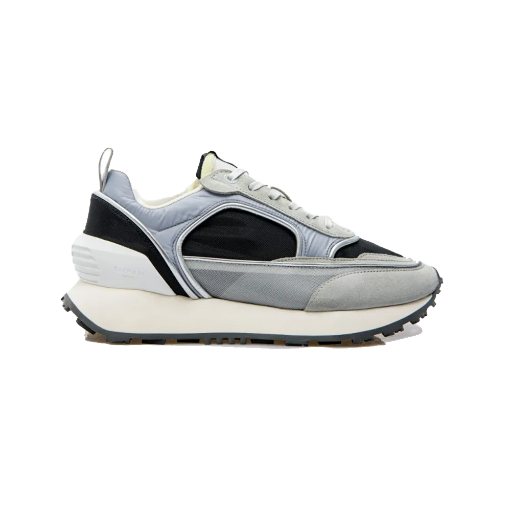 Running Shoes Under $50 Balmain Racer Nylon/ Metallic Mesh White/Black Men YM0VI305TNYH