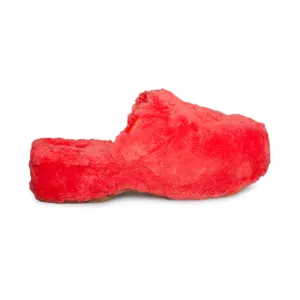 UGG Fuzz Sugar Clog Red Current Shoes - Women's Line Slippers