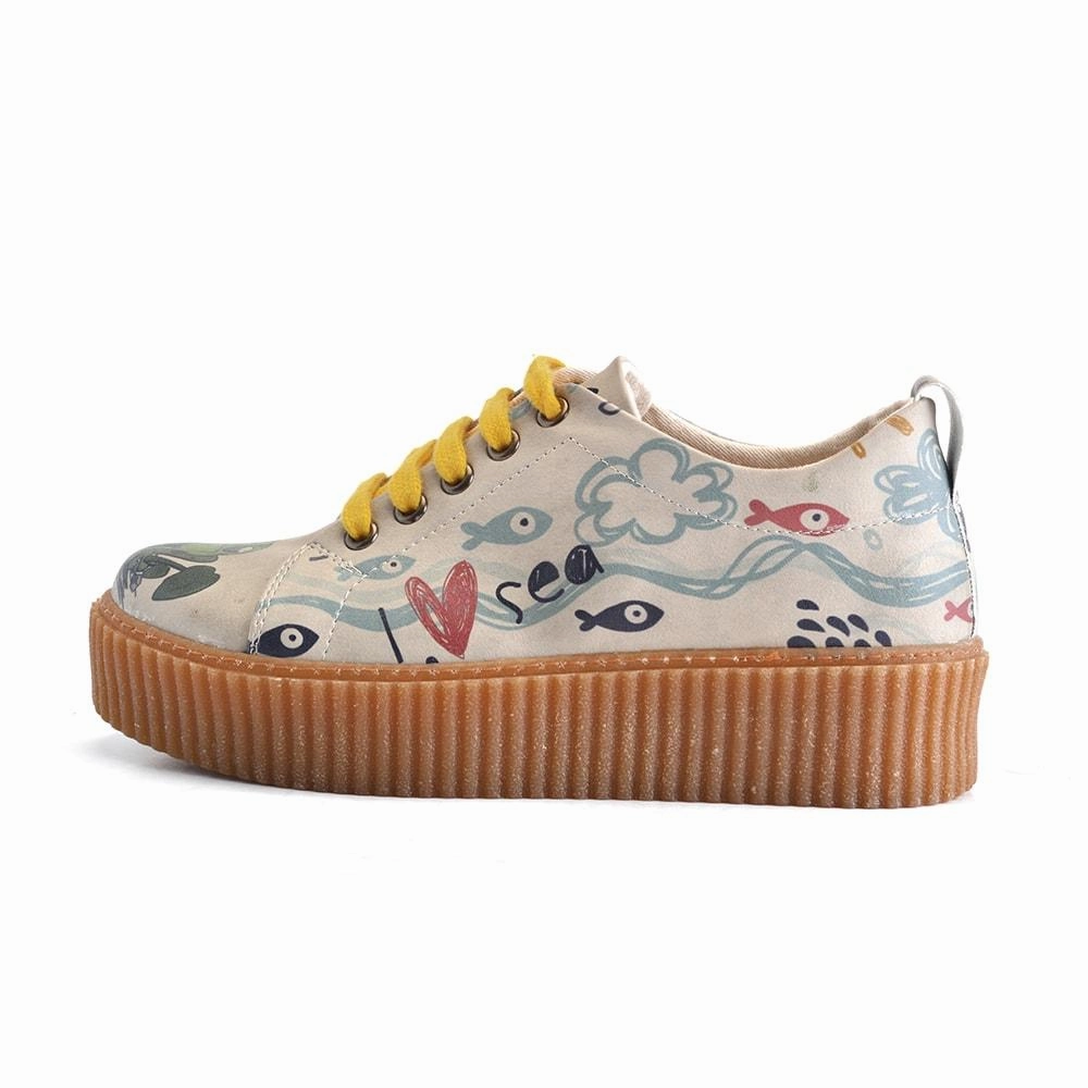 Black High Heel Thigh High Boots Curious Frog Sneaker Shoes PMR101