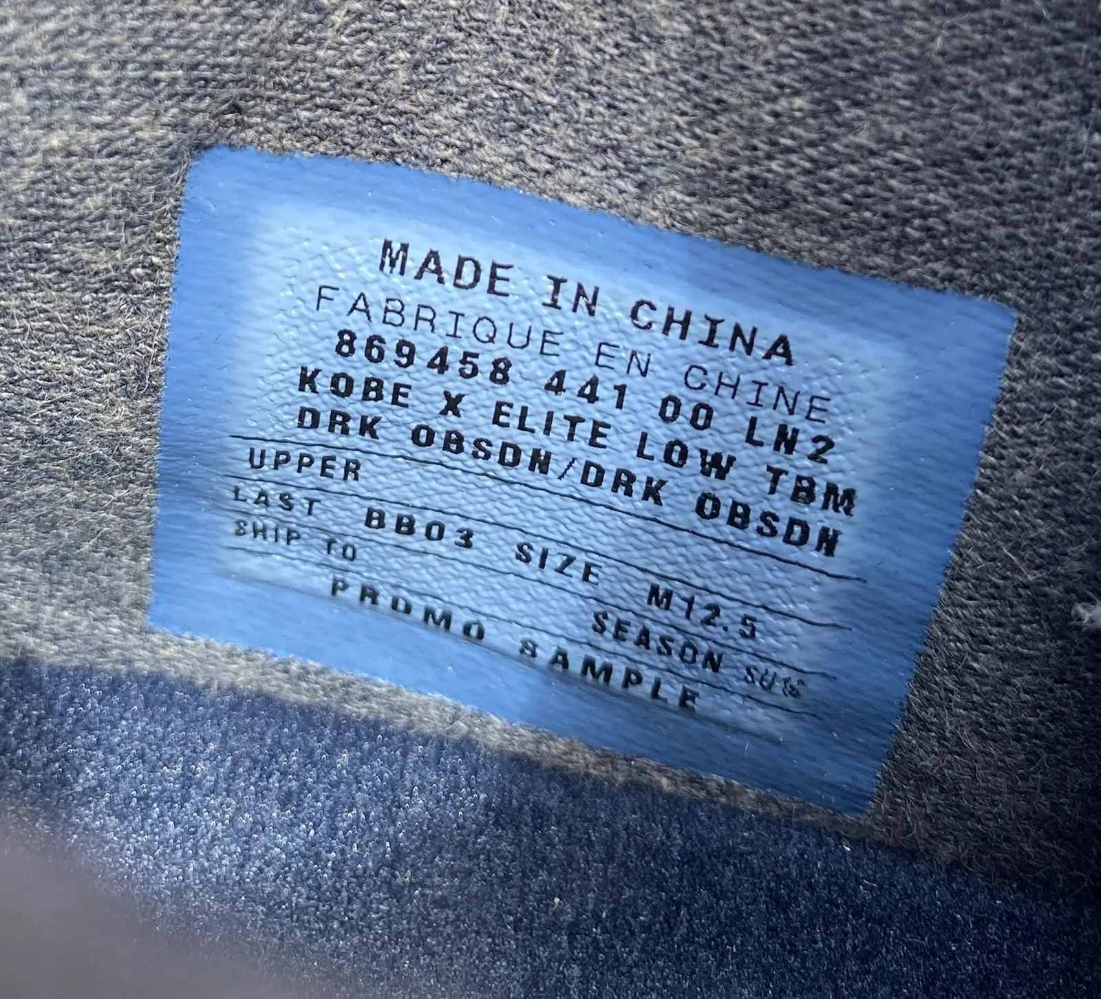 Nike Kobe Bryant X 10 Elite Low Fade To Black Promo Sample Air Jordan Sneakers