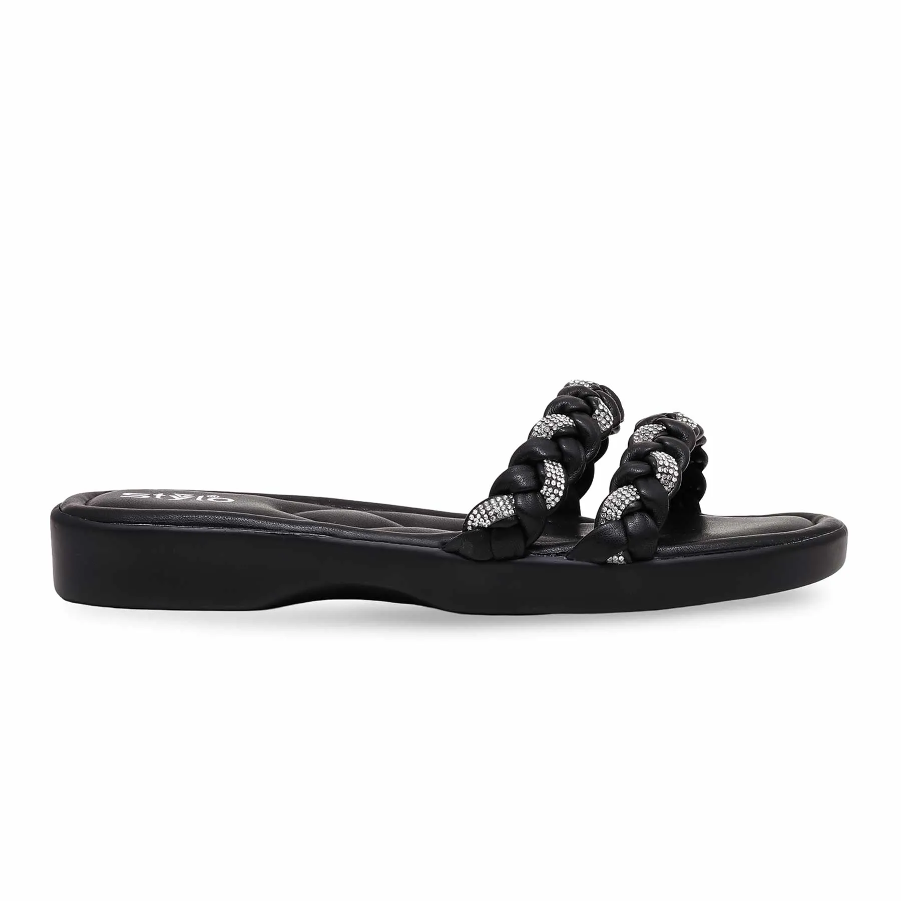 Mule Sheepskin Slippers Black Formal Slipper PU0484
