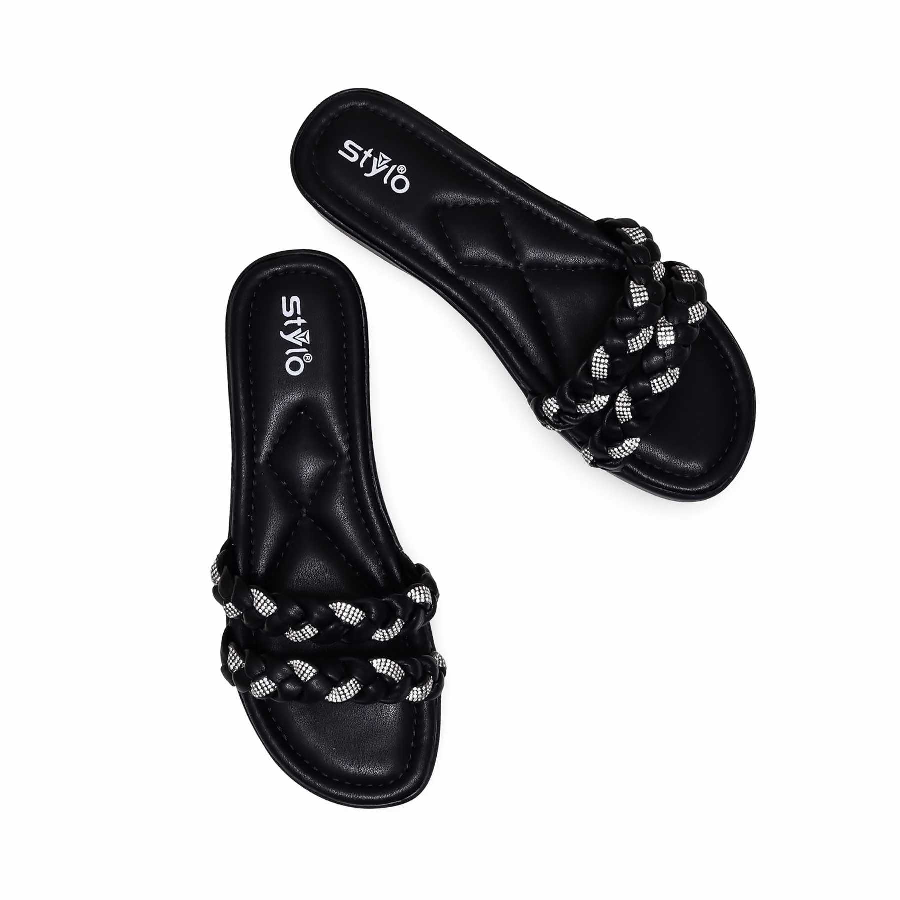 Plantar Fascia Slippers Black Formal Slipper PU0484