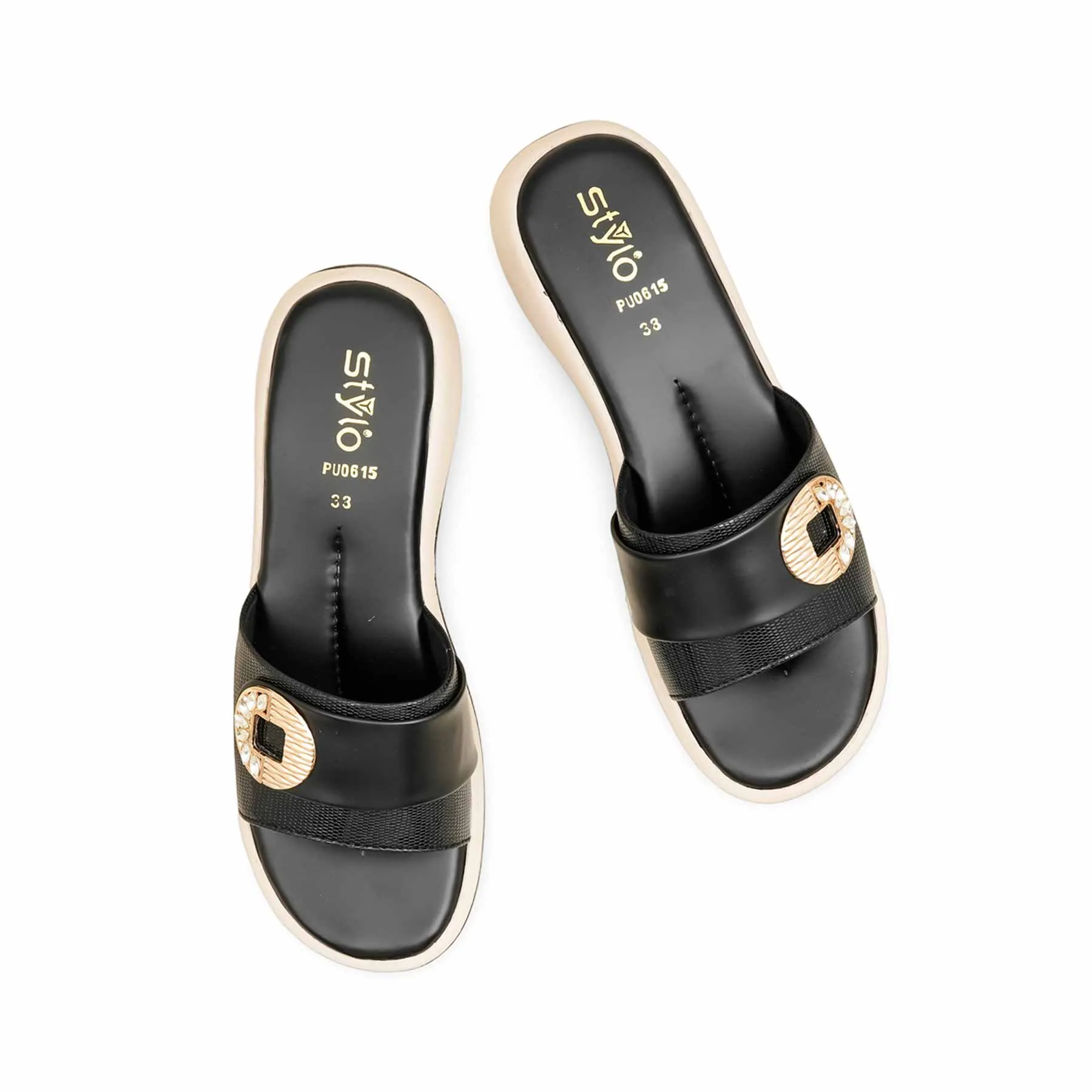 Black Formal Women Slipper PU0615 Clarks Slippers