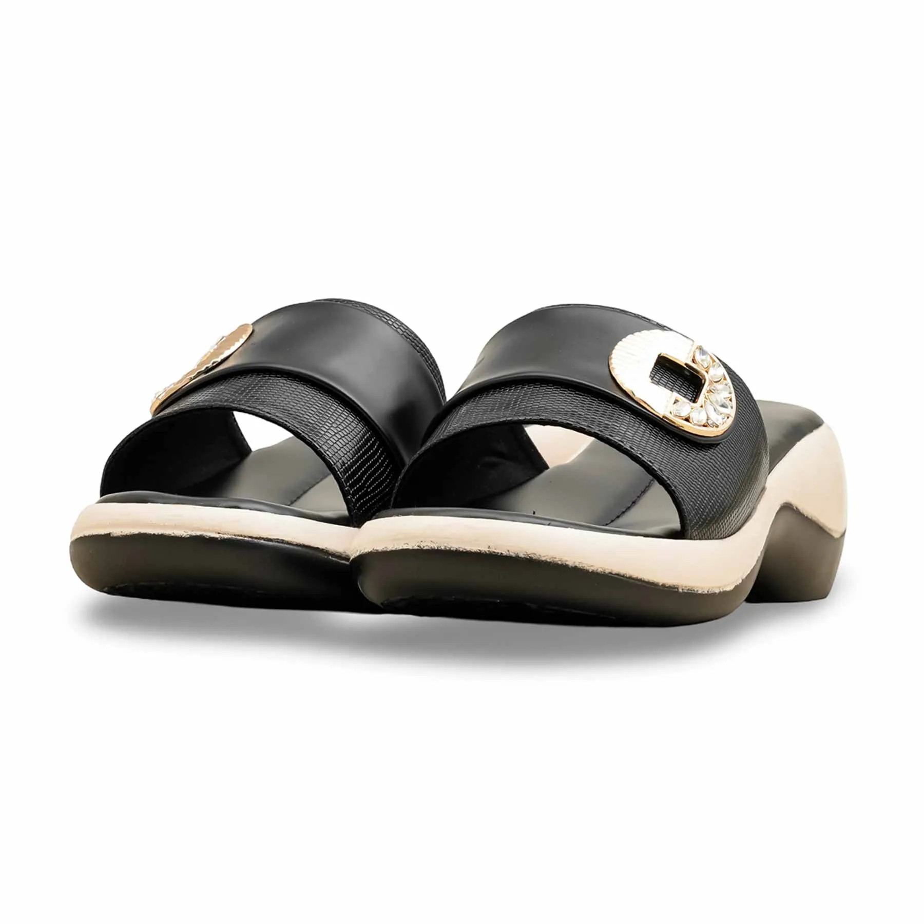 Black Formal Women Slipper PU0615 Shoes Slippers