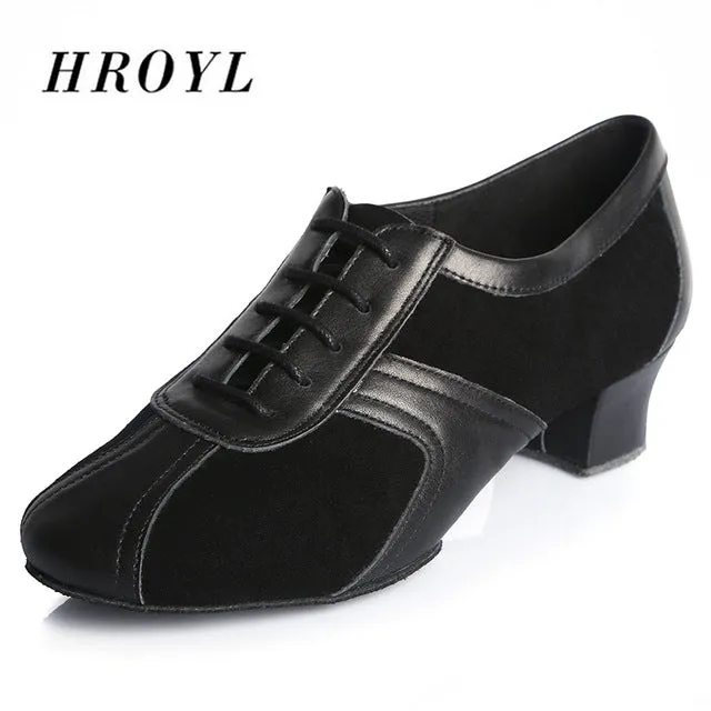 Wave Claw Badminton Shoes Black Professional Men's Ballroom Latin Tango Dance Shoes Salsa Party Dancing Shoes For Boy's Adult 3.5cm Heeles Size 36-46