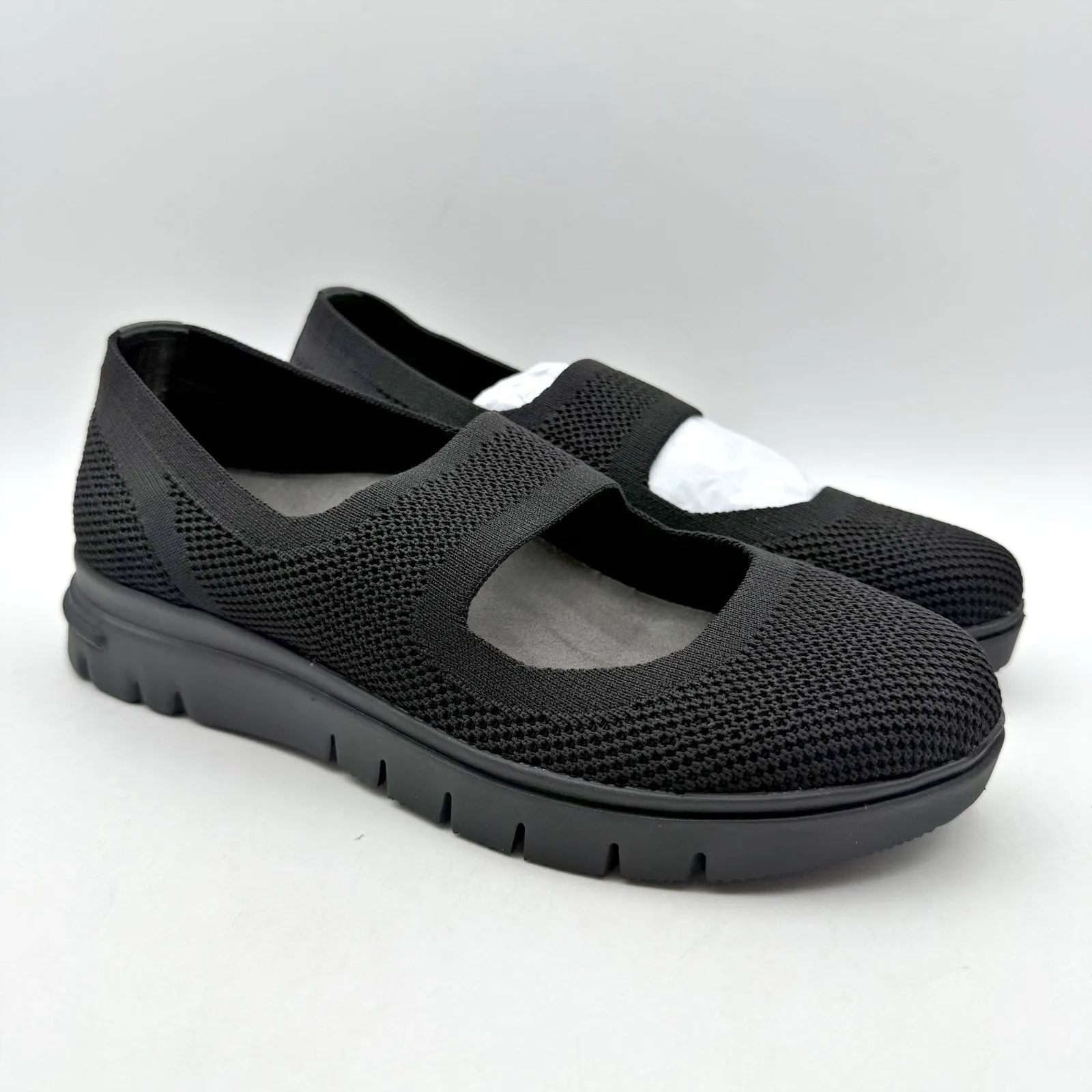 David Tate Womens Comfy Mary Jane Shoes US 6 M Black Knit NIB Nordstrom Shoes Flats