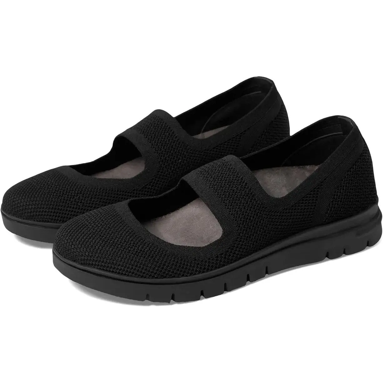 David Tate Womens Comfy Mary Jane Shoes US 6 M Black Knit NIB Flat Chinese Shoes