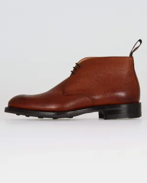 Cheaney Jackie III R Chukka Boot - Mahogany Grain Leather Red Dress Boots