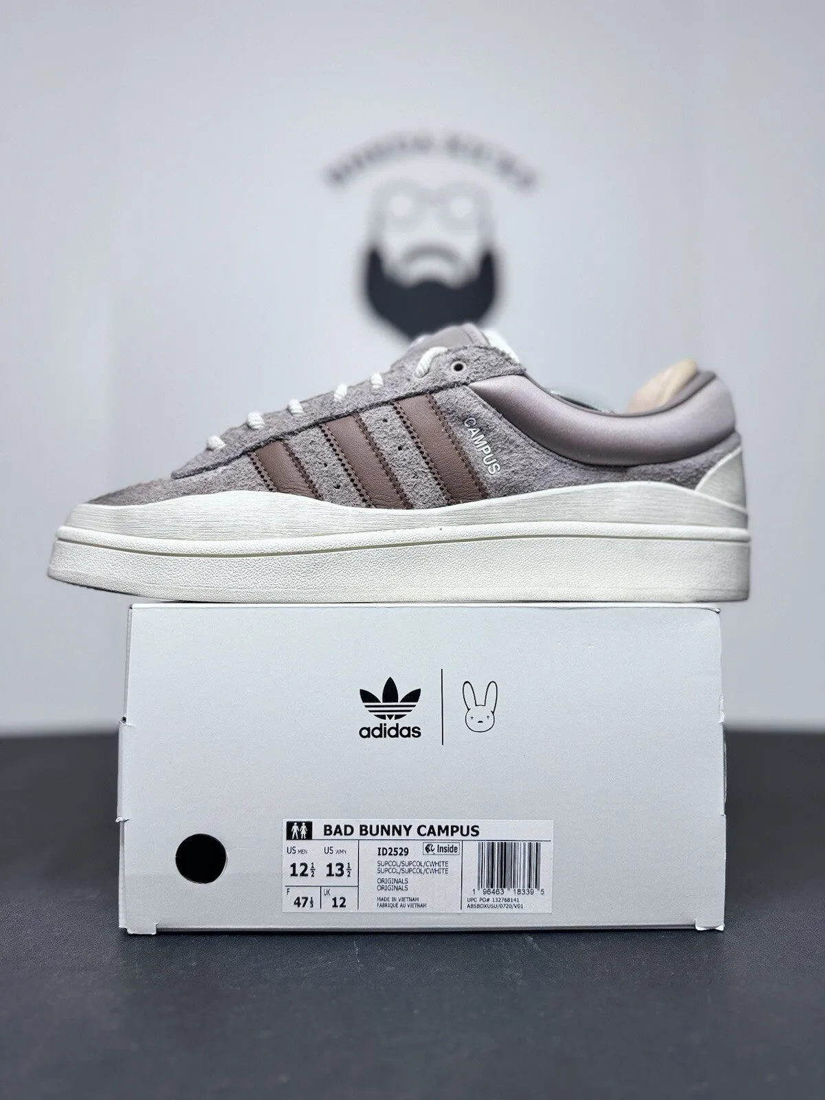 Bad Bunny Adidas Campus Light Sand Beige Brown Cream White ID2529 Men Size 12.5 Fitflops Sneakers
