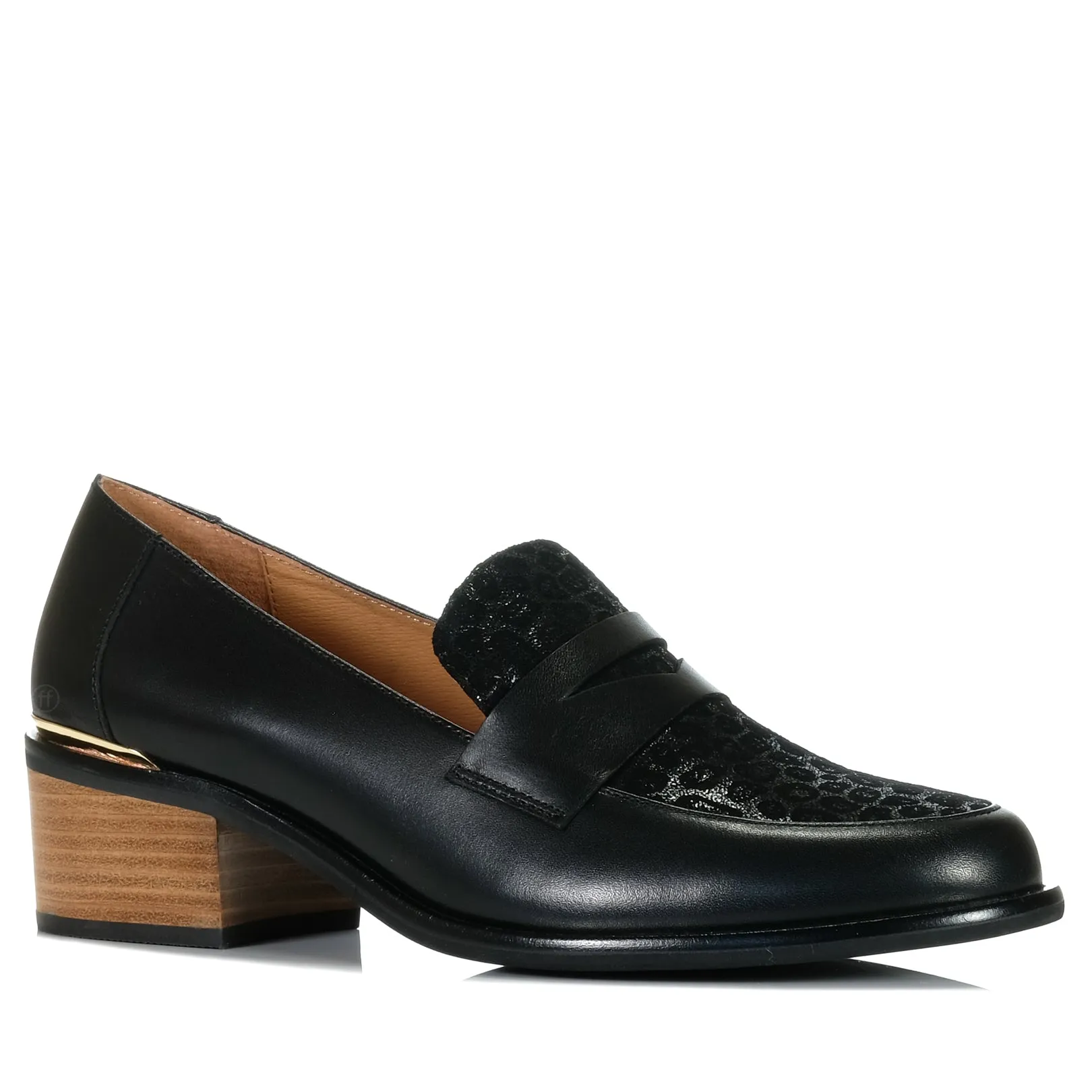 Bresley Stiller Black/Black Leopard Dexter Penny Loafers