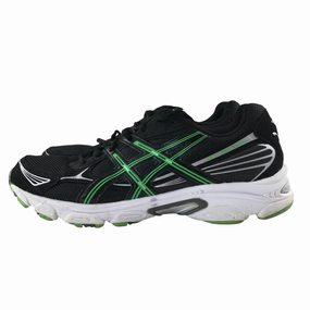 Asics trainers shoe size UK 10.5 black white soles and green detailing Amazon Prime Asics Running Shoes