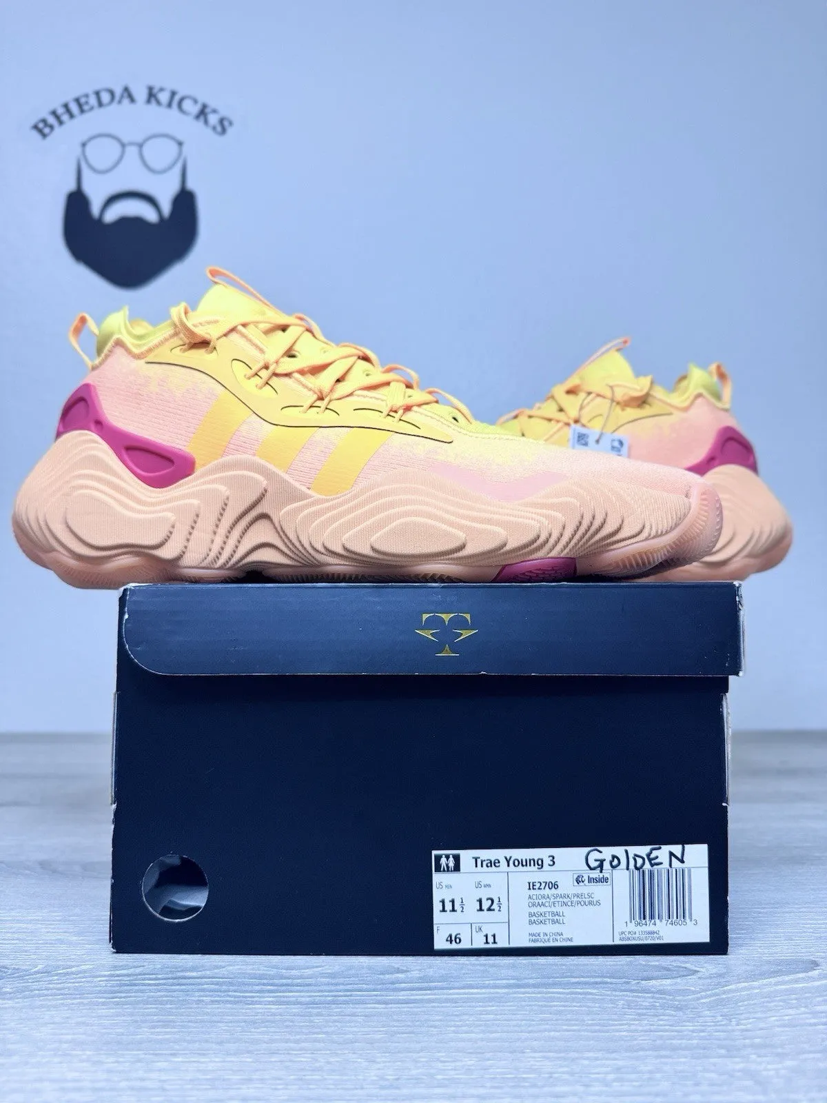 Size 11.5 - Adidas Men Acid Orange Red Yellow Basketball Trae Young IE2706 Minnie Mouse Sneakers