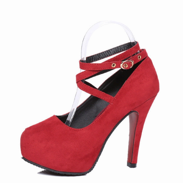 Shoes High Heels Suede ladies shoes Big 42 16cm High Heel Shoes