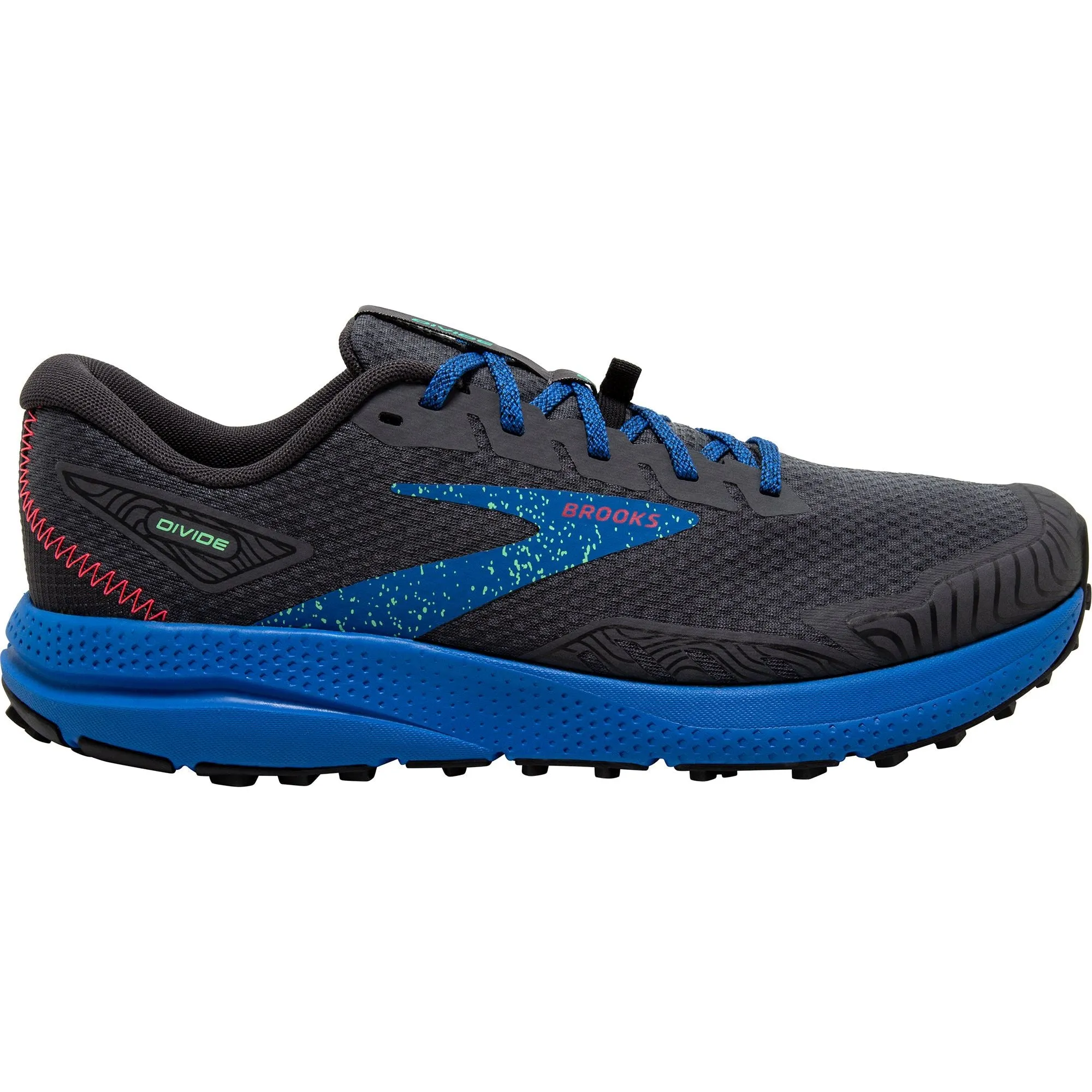 Brooks Divide 4 Mens Trail Running Shoes - Black Water Resistant Trail Shoes